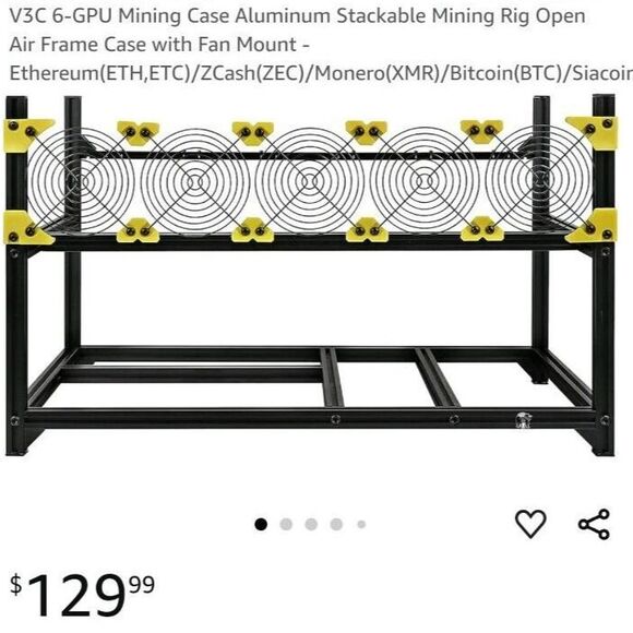 VC3 6-GPU MINING CASE ALUMINUM STACKABLE RIG . NEW IN BOX . - Picture 1 of 10